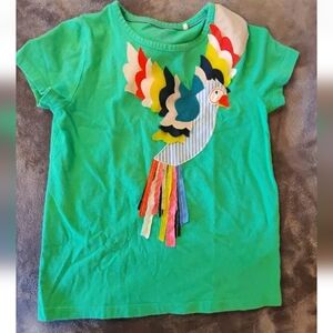 Mini Boden Size 5-6y Colorful Parrot Kids T-Shirt